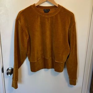 Prana Escambia M Camel velour velvet soft sweatshirt pullover